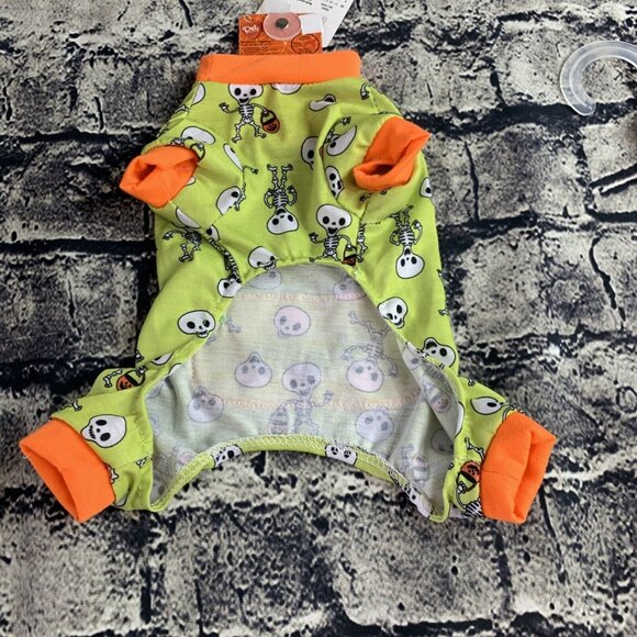 Pet Central Small Skeleton Ka-Boo PJ - Ka-Boo Shirt & "Trick Or Treat" Bandana - Picture 5 of 9
